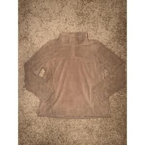 32 Degrees Heat Womens Fleece Snap Pullover Jacket Tan Taupe Size L Large Soft